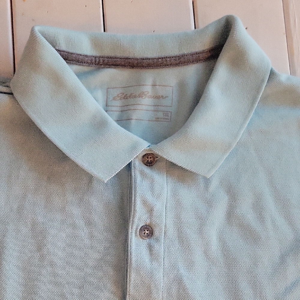 Eddie Bauer Men's Sky Blue Polo Shirt